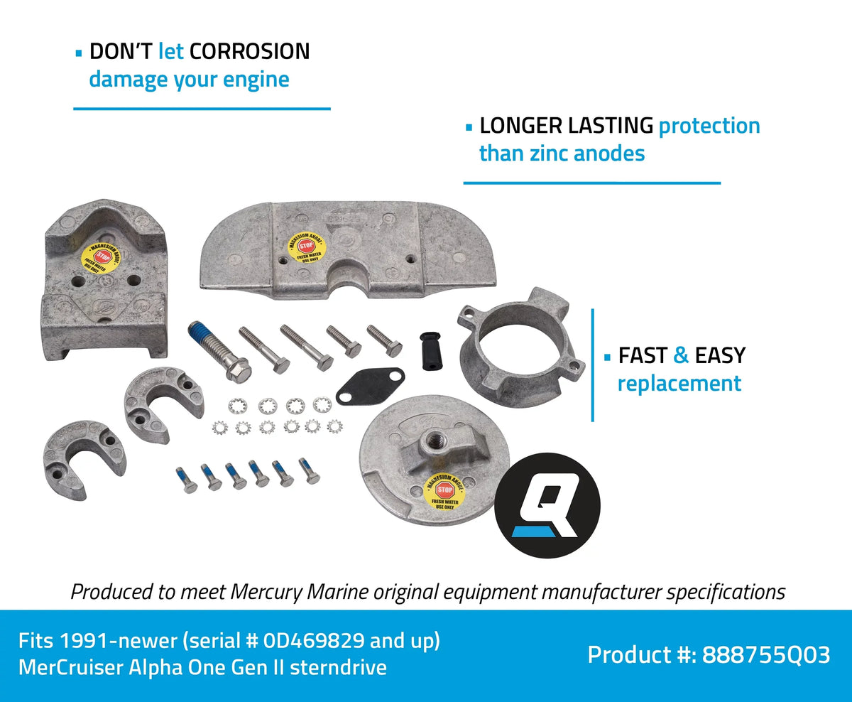 Magnesium 888755Q03 Quicksilver Kit Anode