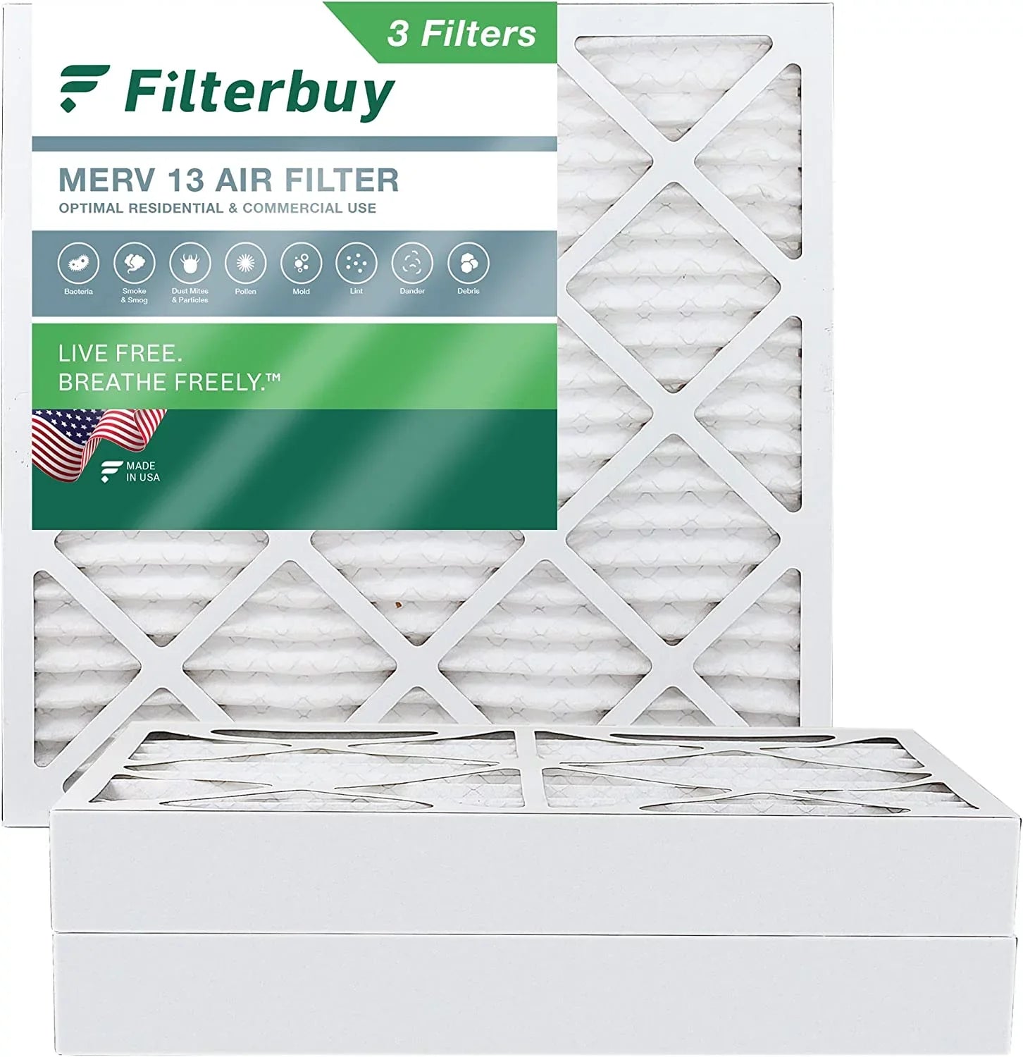 Pleated 12x12x4 AC 13 Furnace (3-Pack) Filters MERV Filterbuy oxygen HVAC