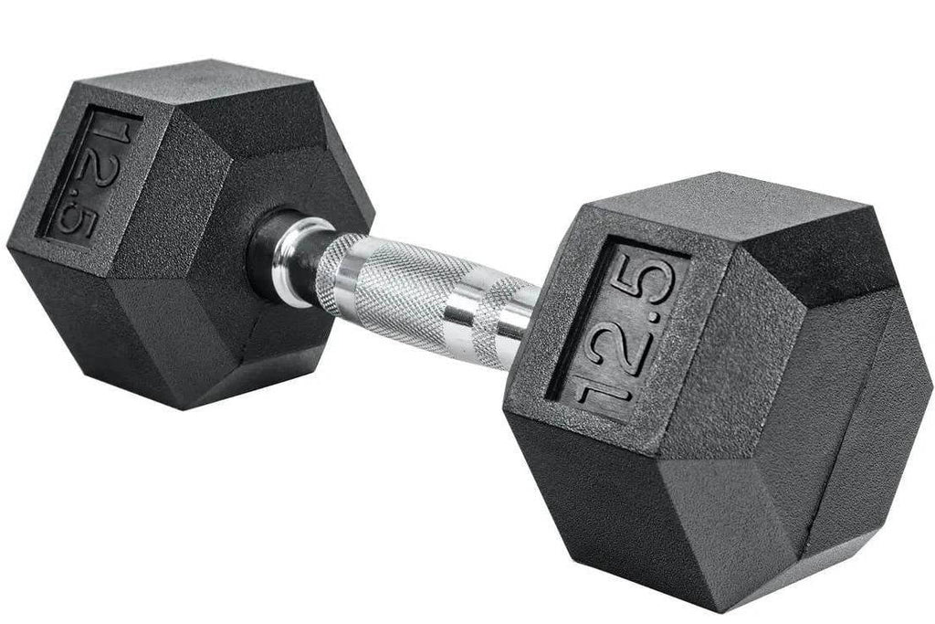 Dumbbell lbs Coated 2.5-22.5 Rubber 5 Fitness Set - (New) French Hex Pair
