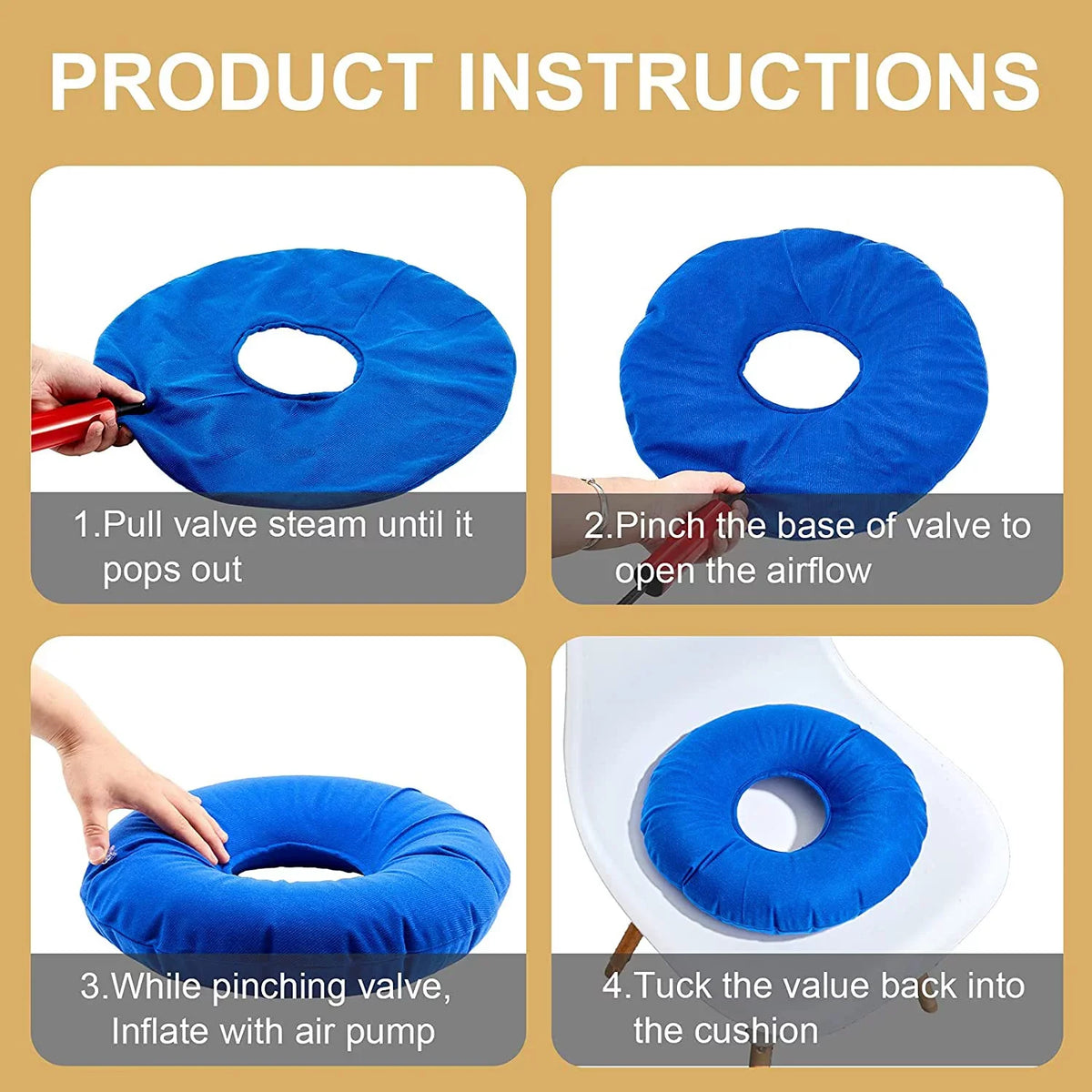 blow-up movable Car, for Cushion Ring Cushion 2 Red) Cushion Colors Pillow Cushion Office blow-up 15 Wheelchair Round Donut Seat blow-up 2 Home Pieces Inch Chair (, Donut Zonon