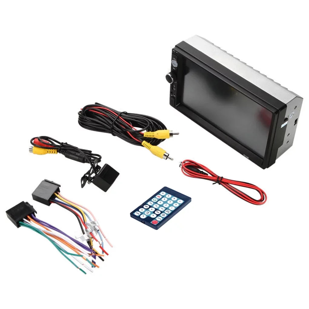 Reverse Camera Link(Both 7" Car Screen and System) Android And Touch Radio with Bluetooth Support Double HD Mirror Stereo ios Din