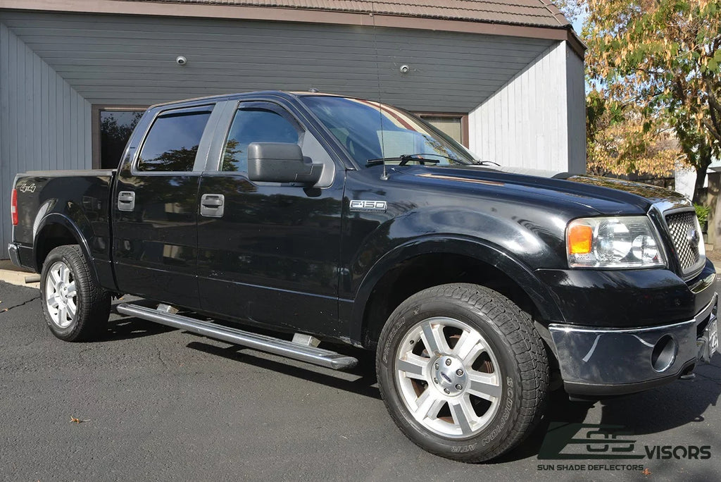 Store Deflectors in-Channel Window Visors Vents Models F-150 Rain Ford Side Crew Online for EOS 2004-2008 Style Cab Guard Extreme
