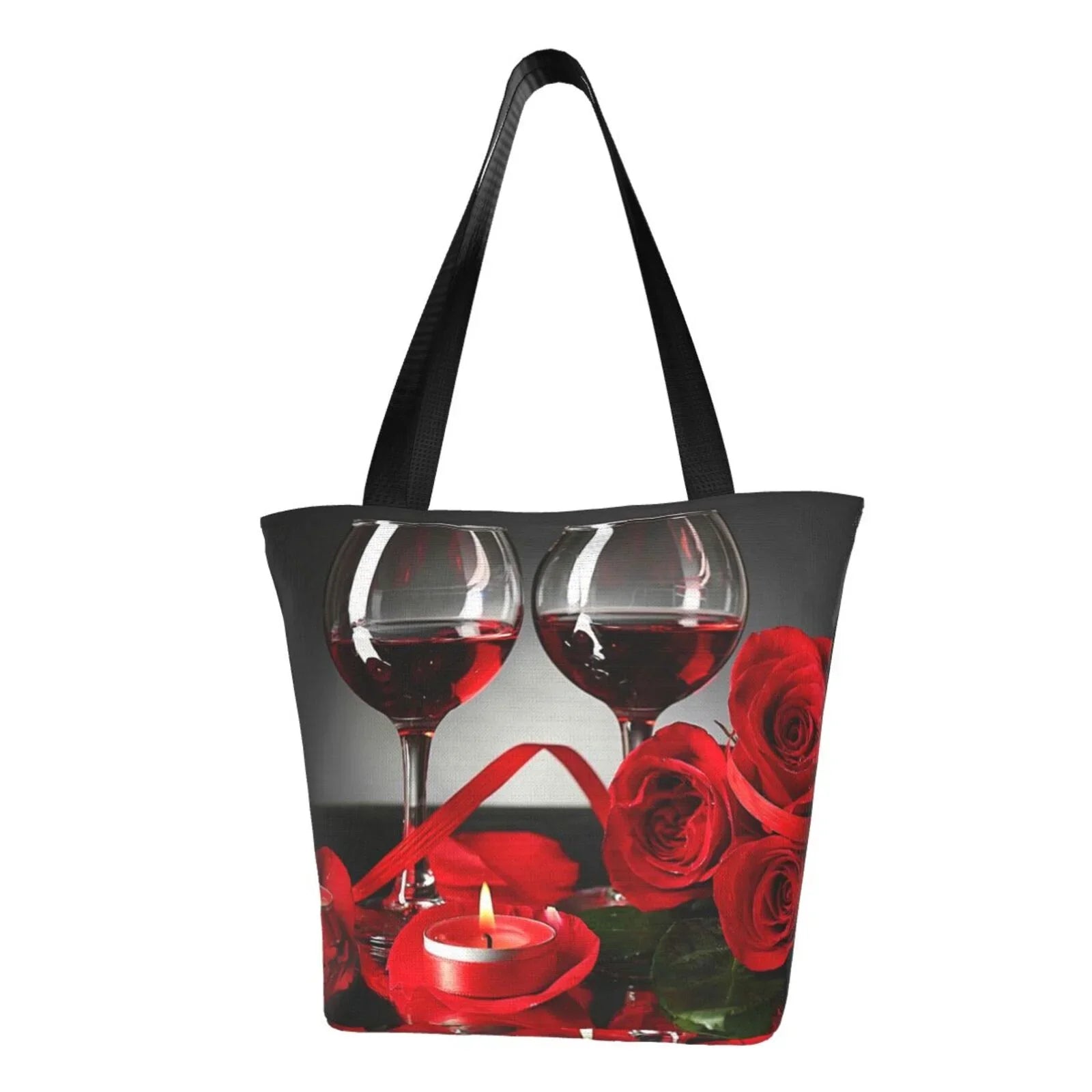 Wine Women'S Hobos Bag Bag Bag,Shoulder Handbags Red Rose Lukts Tote Shopping Large Capacity