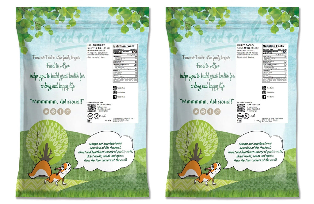 20 Hulled Barley, Pounds to — by — Food Live Vegan Raw,