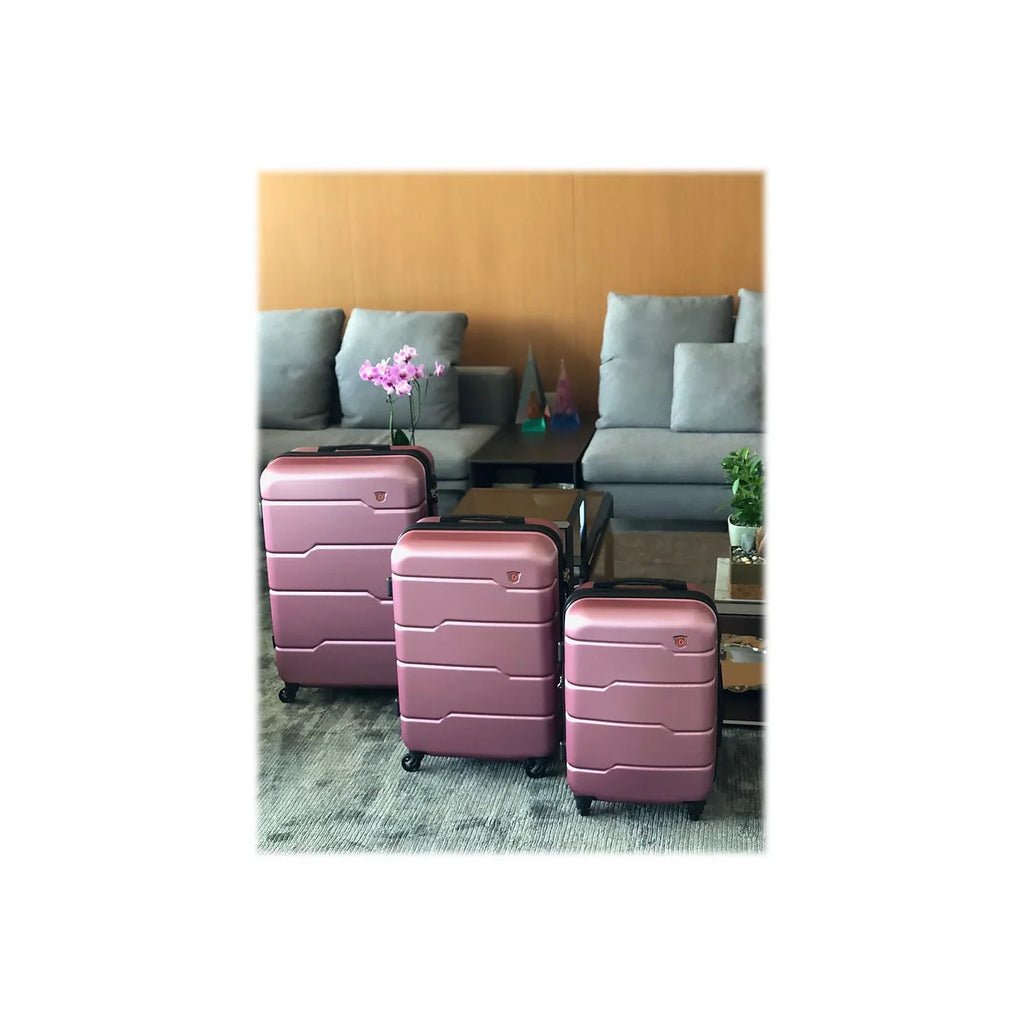RODEZ Gold Plastic 3-Piece Set Luggage (DKRODSML-ROS) Rose DUKAP