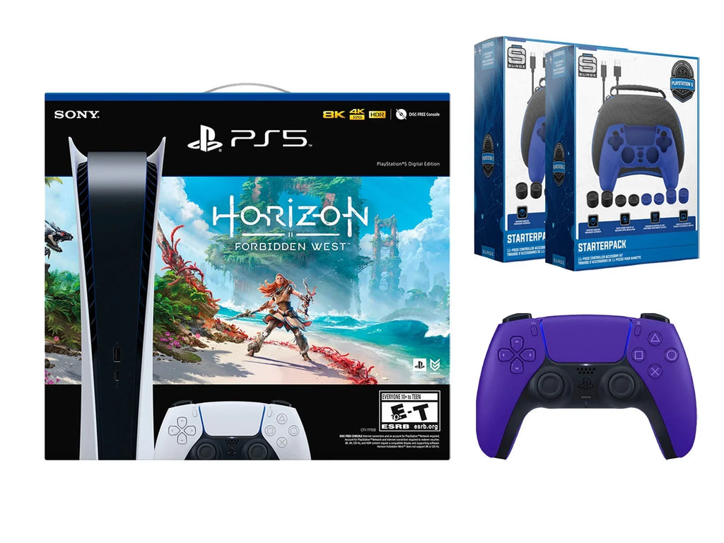 Forbidden with Pack Digital Starter Pack Kit Accessory Horizon with West Pro Bundle Purple Sony Surge 2 Extra Playstation Gamer Controller 5