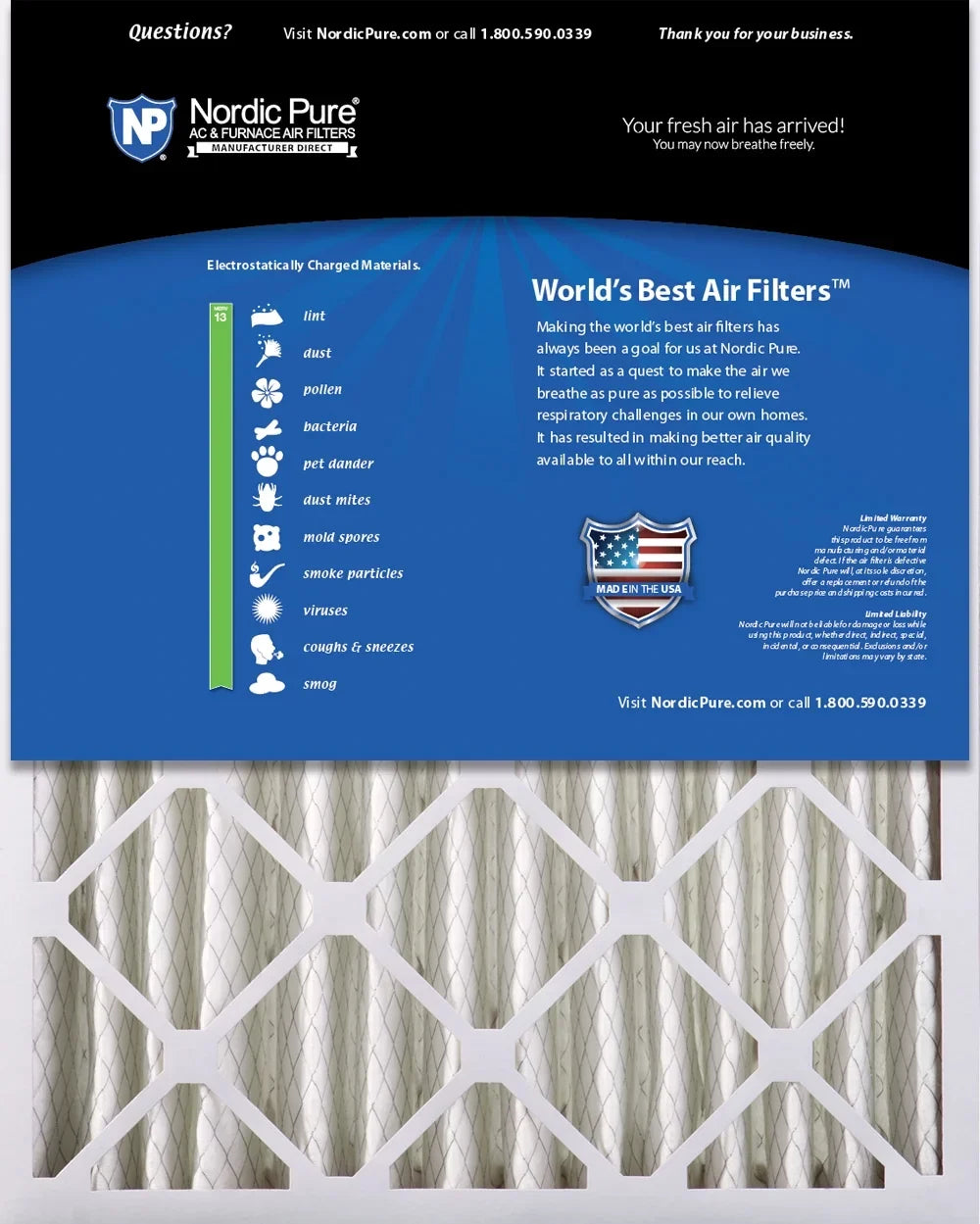 Pack Nordic MERV Pure 20x25x4 5/8) (3 2 Pleated Filters oxygen 13