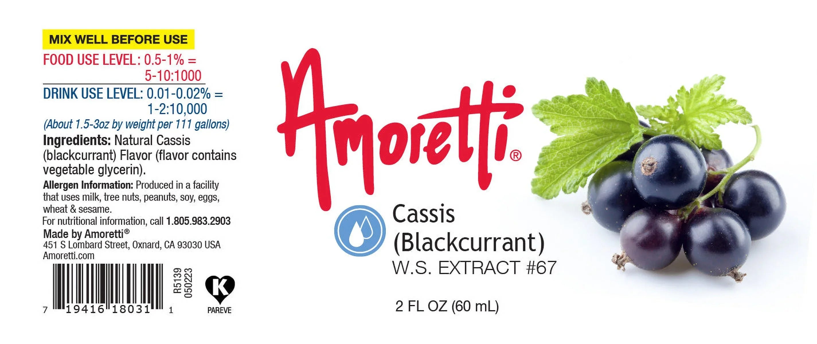 '- Keto Highly and (Blackcurrant) Savory, Extract Soluble 2 For Free, Friendly Cassis & more, Perfect Preservative Pareve, oz Water Pastry, Concentrated Kosher Brewing, Amoretti - Vegan,