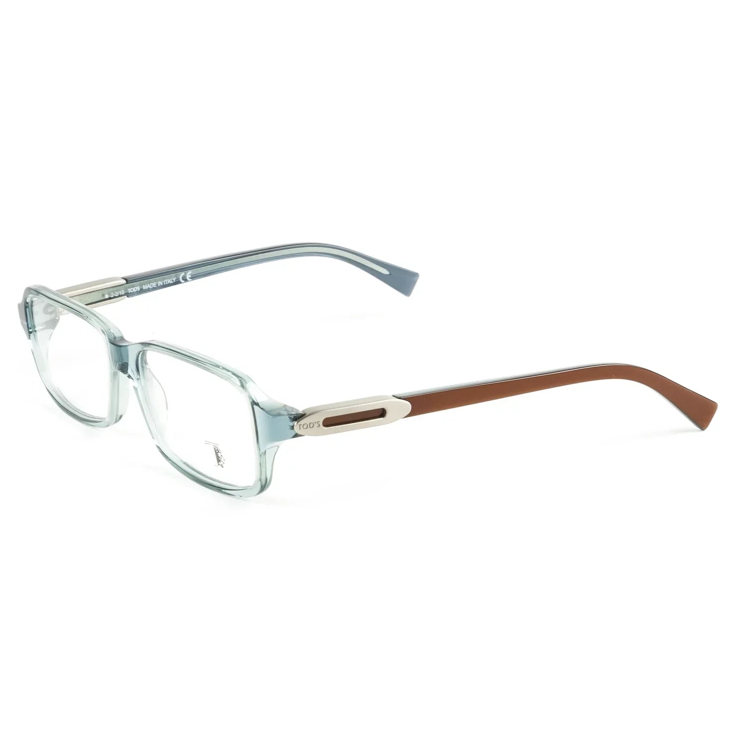 TO5018 Rectangular Turquoise Acetate Tod's Transparent Frames Eyeglass 52mm