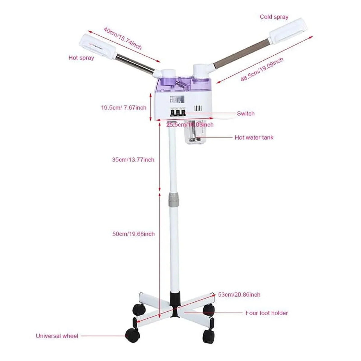 Care Device Ozone Spray EU/US Sparyer 2 Plug Spa Ion 1 Beauty and Hot Machine Cold Skin 110/220V Steaming Home in Facial Steamer