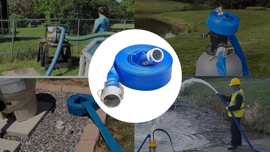 E with Aluminum Hose Discharge Disposal, Pool Backwash Water with Fittings Great Swimming Hose 50' joints, Camlock 2'' C for BENTISM Filter & x
