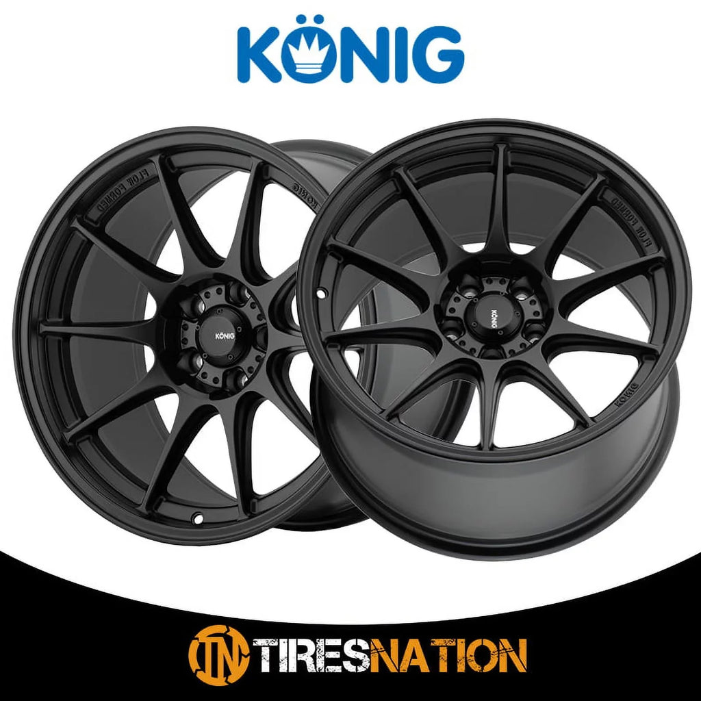 16x8 Wheel +35et Konig Black 57B 4x100 Semi-Matte Dekagram
