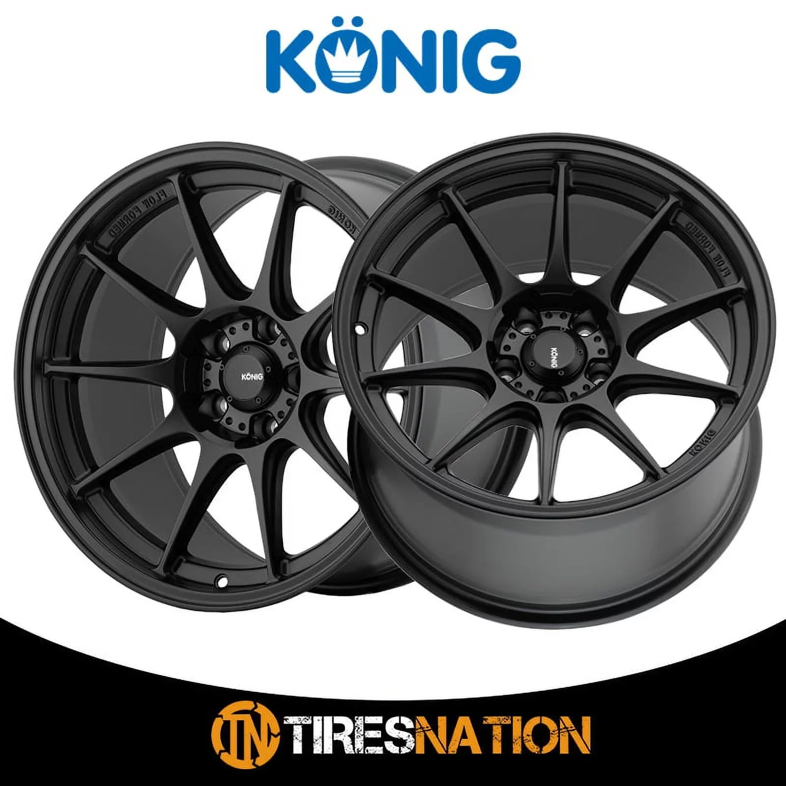 16x8 Wheel +35et Konig Black 57B 4x100 Semi-Matte Dekagram