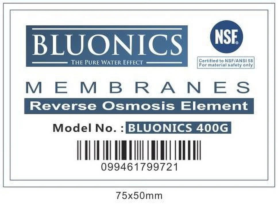'- Membrane Bluonics Replacement ) Certified ( Reverse RO Osmosis Water GPD 400 NSF Filter