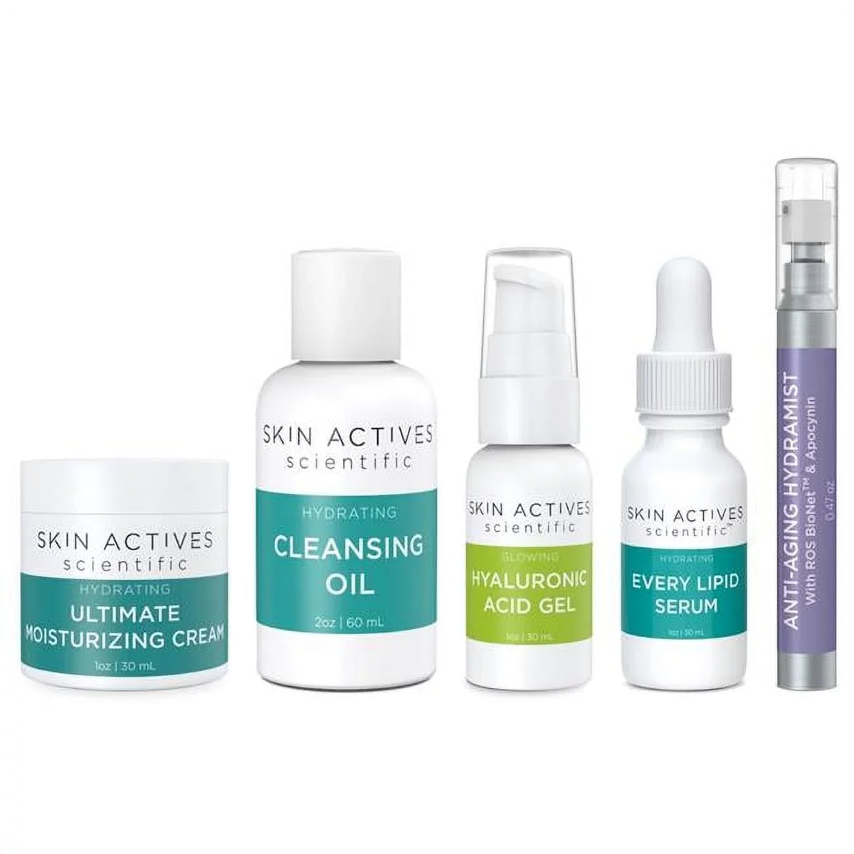 Every Glow Acid & Ultimate Actives Cream, Oil Lipid Serum, Skin Scientific Hydrating - Cleansing Moisturizing Bundle Gel, Hydramist, Hyaluronic
