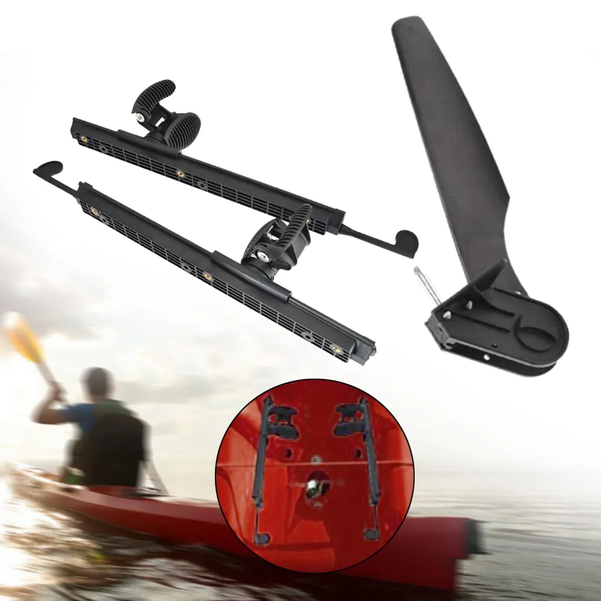 Watercraft Boat Rudder Rudder Canoeing Accessories Kayak Brace Pegs Foot Kayak Fishing Foot Tnarru Boat Marine for Tail Pedals with