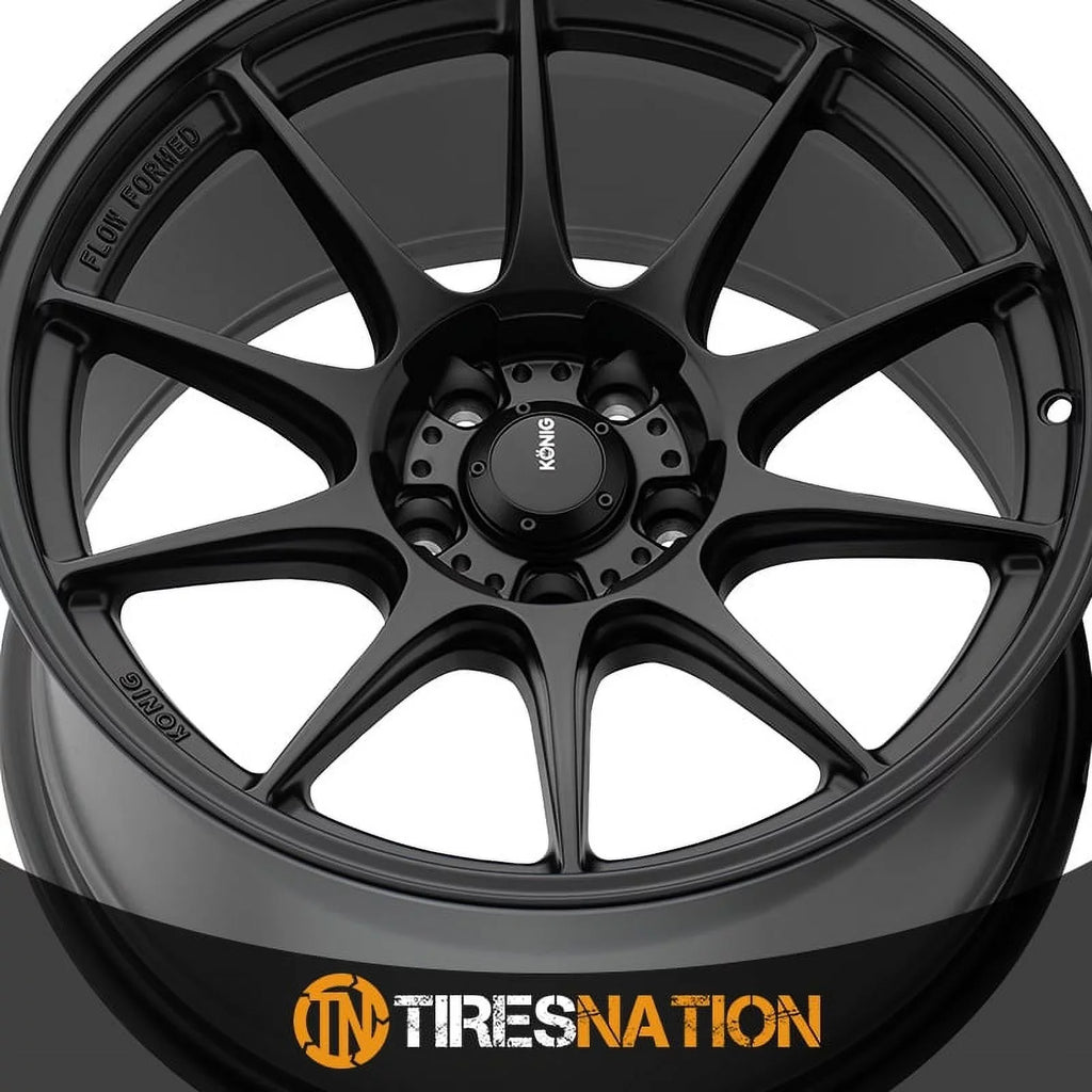 16x8 Wheel +35et Konig Black 57B 4x100 Semi-Matte Dekagram
