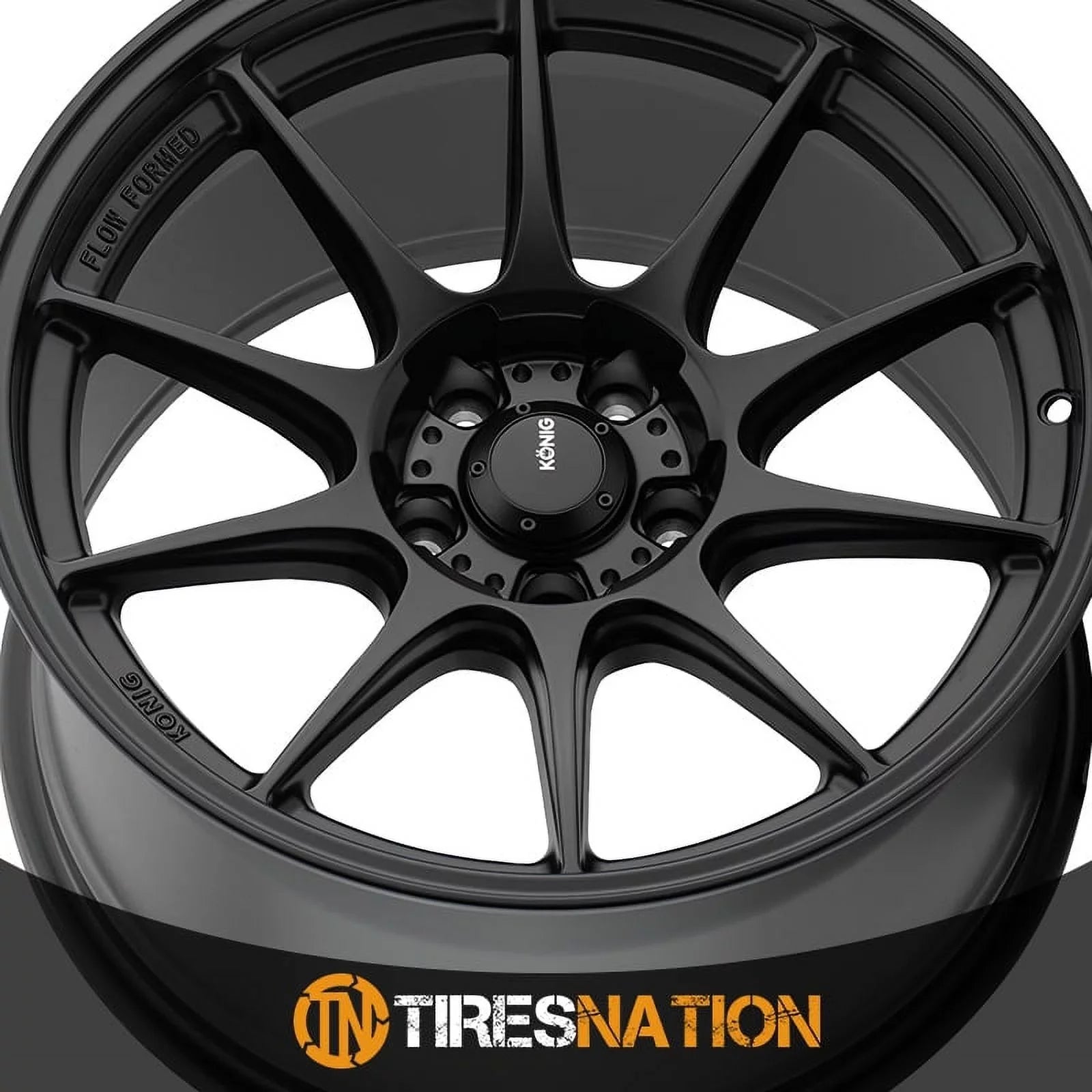 57B 17x8 5x114.3 Semi-Matte Black Dekagram Konig Wheel +40et
