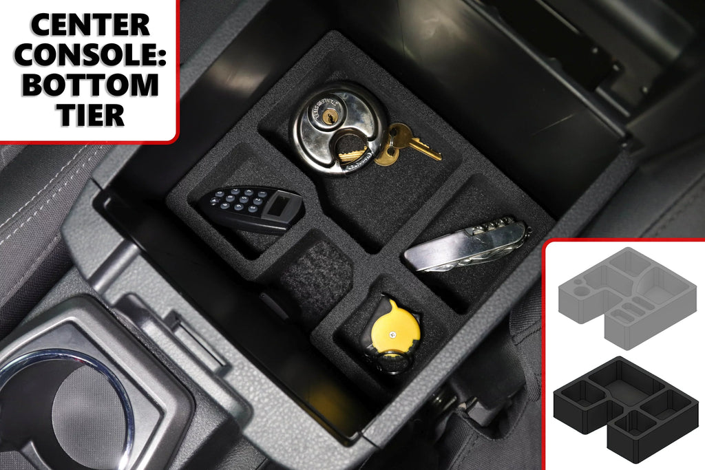 with Console Black Organizer Organizational System Center Red Vehicle Piece Auto 2016-2020 Toyota 2 Anti-Rattle Tacoma Set Inserts Compatible Hound