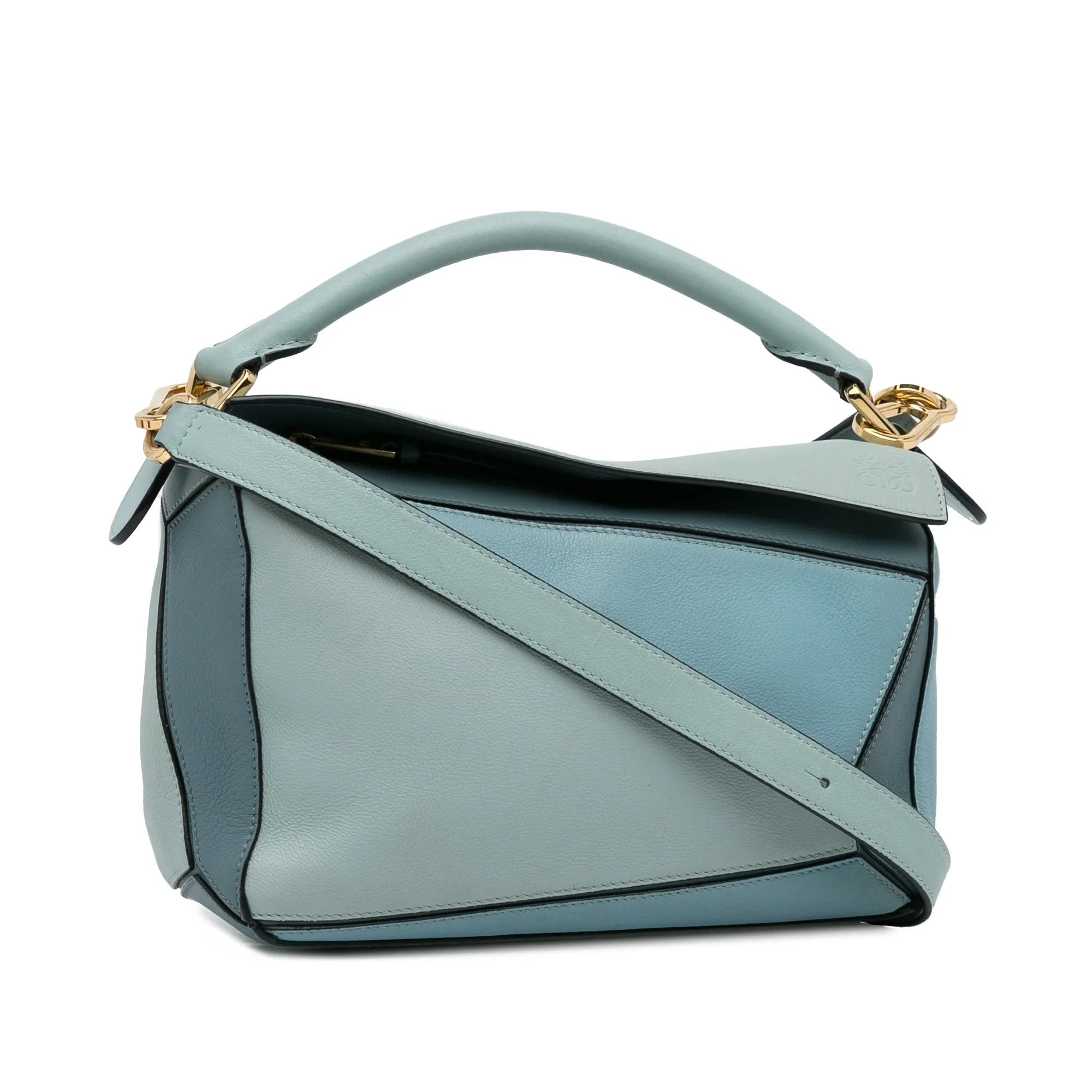 Pre-Owned Bag Small Leather (Good) Puzzle Calf Satchel Unisex LOEWE Authenticated Tricolor