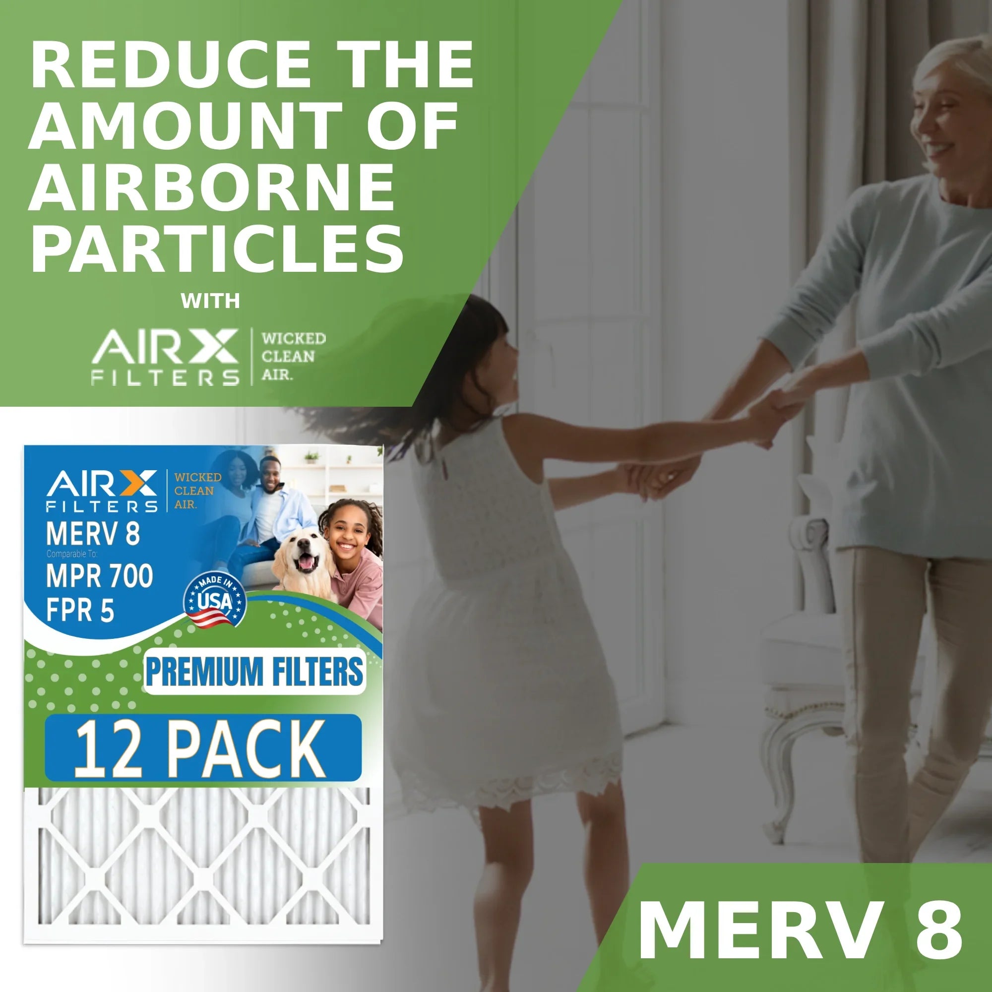 12 USA 5 AIRX Filter Filters WICKED Comparable FILTERS 14x18x1 - FPR 8 MPR Pack Rating, oxygen by of AIR. Made 700 CLEAN MERV to & in Furnace