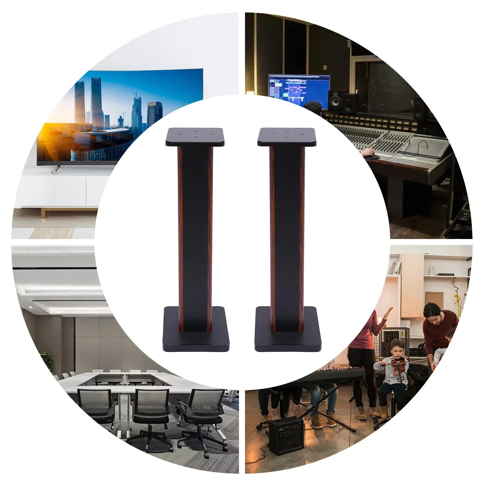 Theater Studio Stands Holder 2x28" Speaker Monitor Speaker Stand Multimedia Home