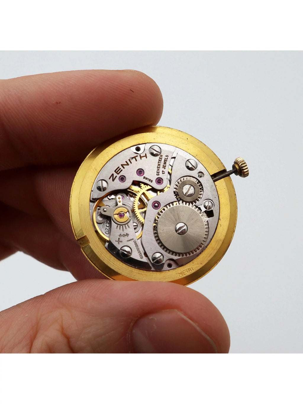 Movado Watch Dial 33mm Hand Yellow Black Wind 14K Museum Vintage Gold Zenith