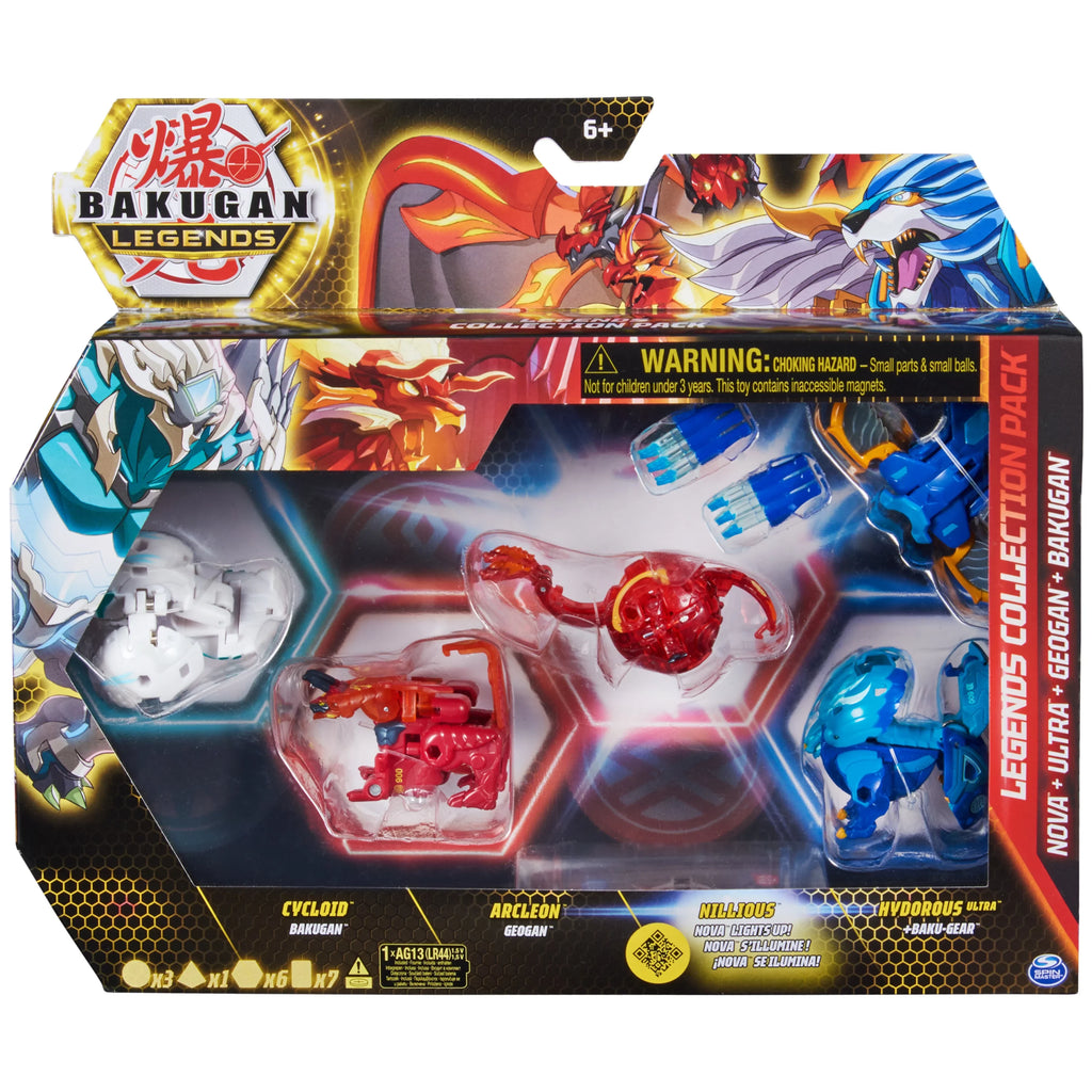 Nova Legends and Nillious 4-Pack, Geogan, Collection more Arcleon Bakugan, Cycloid Bakugan