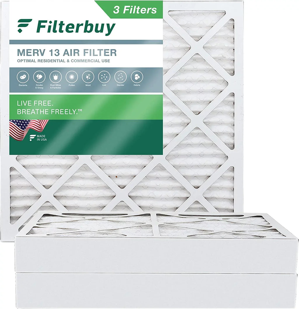 (3-Pack) Pleated MERV atmospheric 20x20x4 AC HVAC Filterbuy Furnace 13 Filters