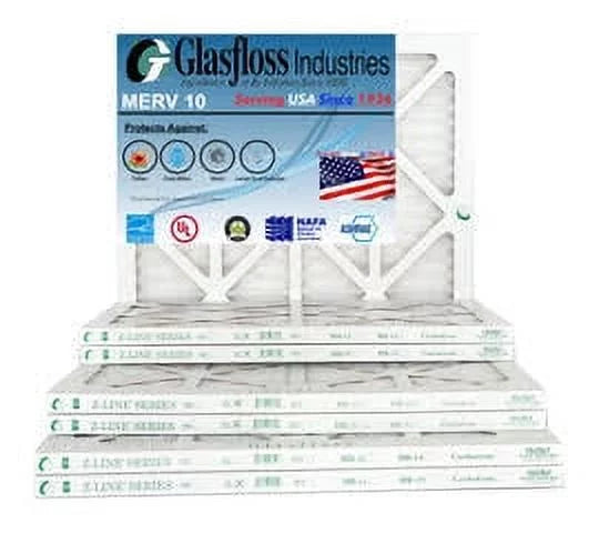 USA 10 23.5x7/8 Glasfloss (Actual Size: 12x24x1 in MERV - -Qty:12 atmospheric - Filter x 11.5 Furnace Made - inch)