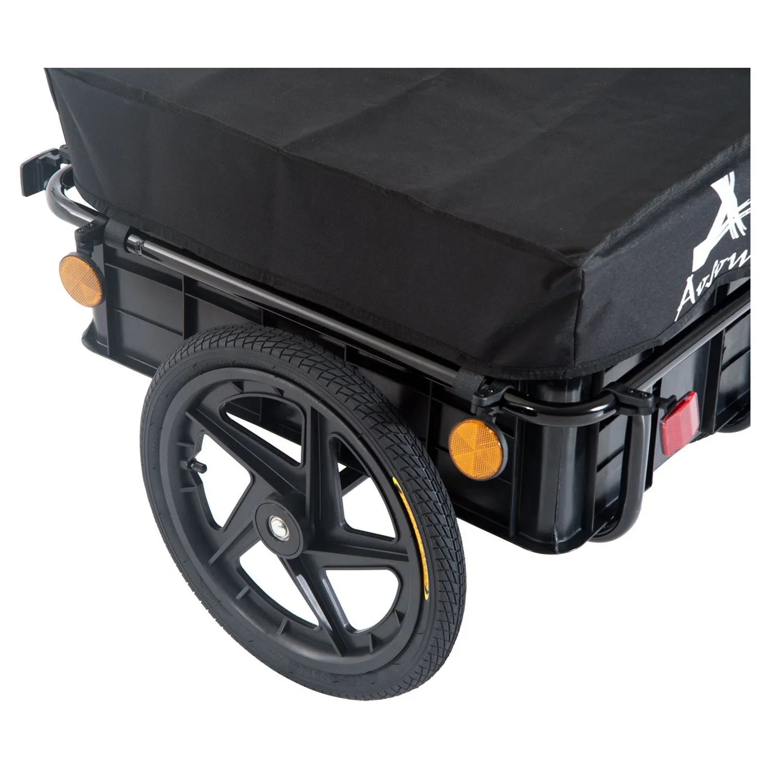 Aosom Enclosed Wheel - Black Bicycle Cargo Frame Internal Trailer Double