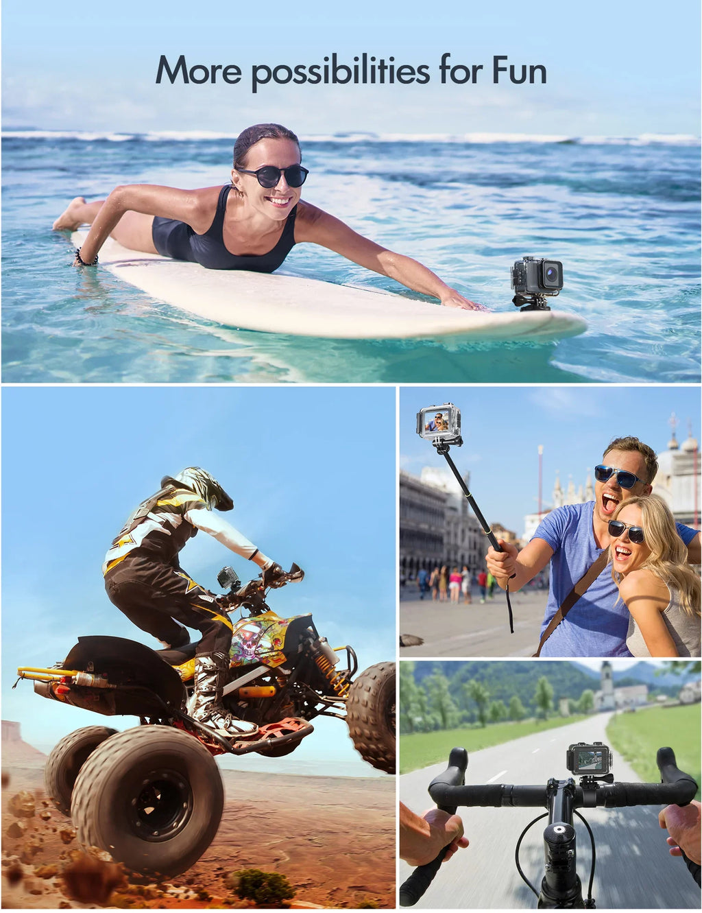 WiFi Ultra A100s Touchscreen Sports mAh 20MP APEMAN 1350 4K 40M Dual 50fps Batteries Action Camera HD