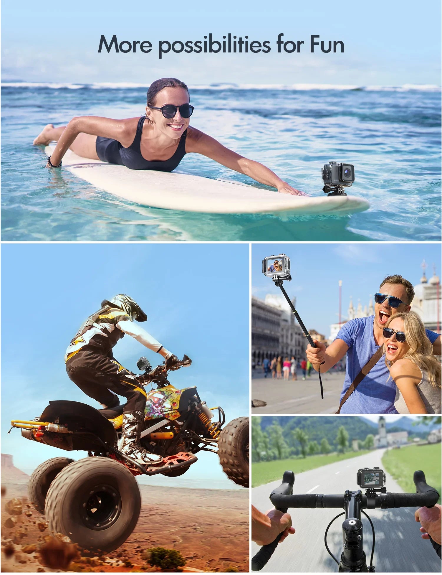 WiFi Ultra A100s Touchscreen Sports mAh 20MP APEMAN 1350 4K 40M Dual 50fps Batteries Action Camera HD