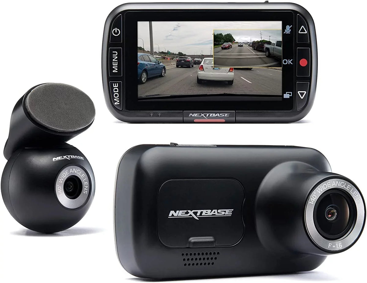 Cam Nextbase Camera Recording and and Cam with Reliable Protection Dash Vision Automatic Mode Nextbase Loop HD Restored + Durable File 1080p Car Parking in (Refurbished) Night 222XRWC Rear