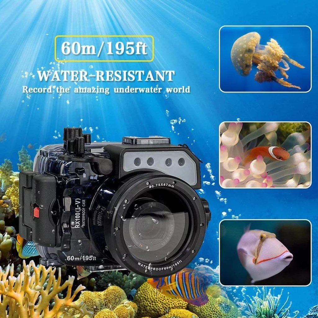IV Dome Waterproof Hands Port M4 M2 Two II case Aluminium M5 w/ 60M RX100 Camera Seafrogs M3 III RX100 Sony Underwater & V Kit, I Housing for Tray