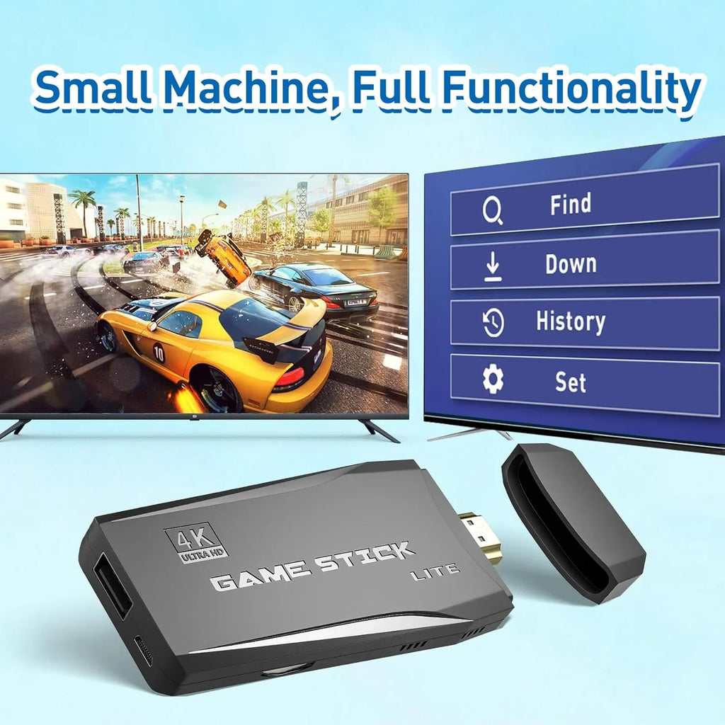 Wireless Games HD TV,Nostalgia Emulator S2 Retro Game Video 12000+ and Console Retro Stick Gamepads(64G) Classic 4K Port,2 Play Support Emulators,Plug for Stick Games,9 - Preloaded