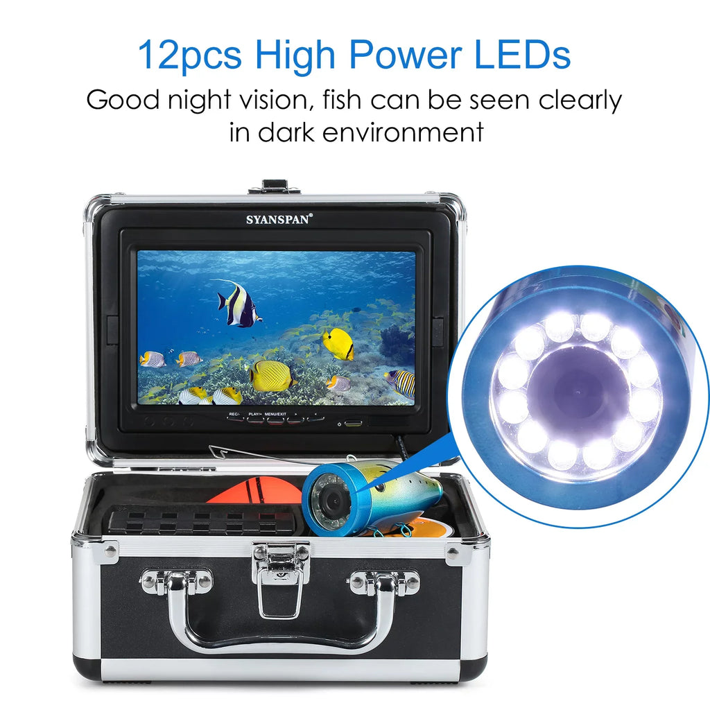 QAHM 12L-EDS Carevas 15M/30M/50M Fish LCD Underwater Cable Camera Display 7Inch/9Inch IP68 Boat 7Inch/9Inch LCD BUZHI 15M/30M/50M 15M/30M/50M camera,Sea Lake Display Display Cable Ice Fish Boat Lake