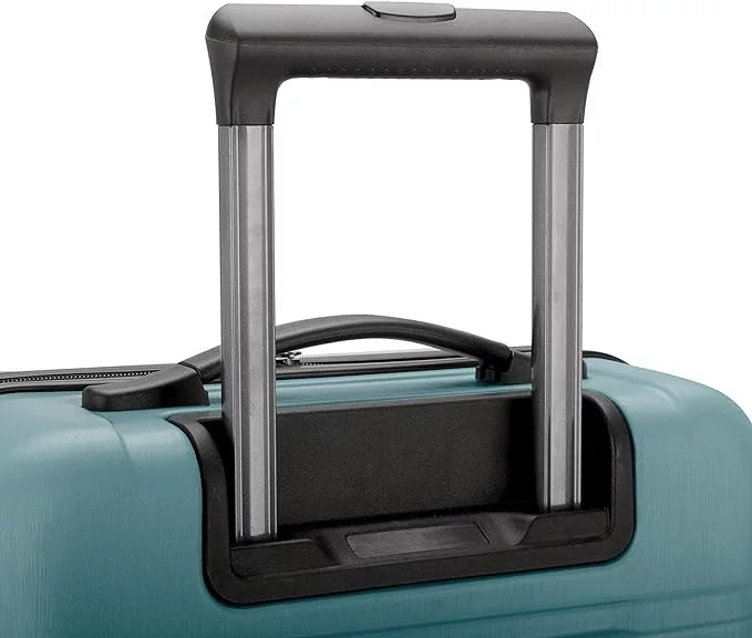 Carry-On USB Wheels, 8 Spinner U.S. 3-Piece in Luggage Traveler Suitcase Aluminum Travel Set, Hardside with Boren Rugged Teal, Port Handle, Polycarbonate