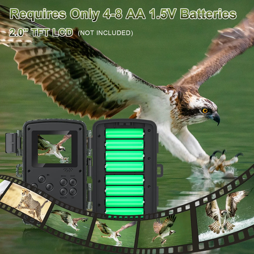 Vision Trail Trail 1080P Motion 2.0" Camera Waterproof, for 48MP Wide Activated 120° Wifi Night SUNOYAR Hunting Angel LCD Cameras with Security Camera, Game Home