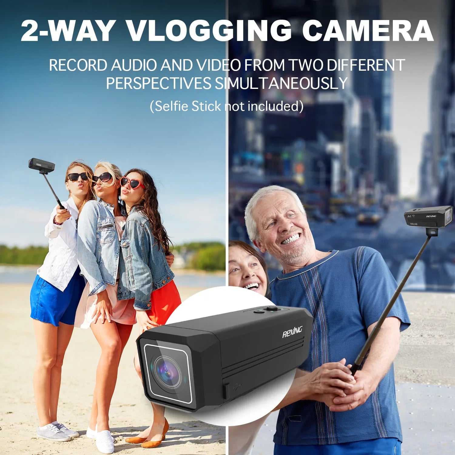 Way Two Connect with A1 & Rexing Camera 1080p@30fps Front Wi-Fi Back Action