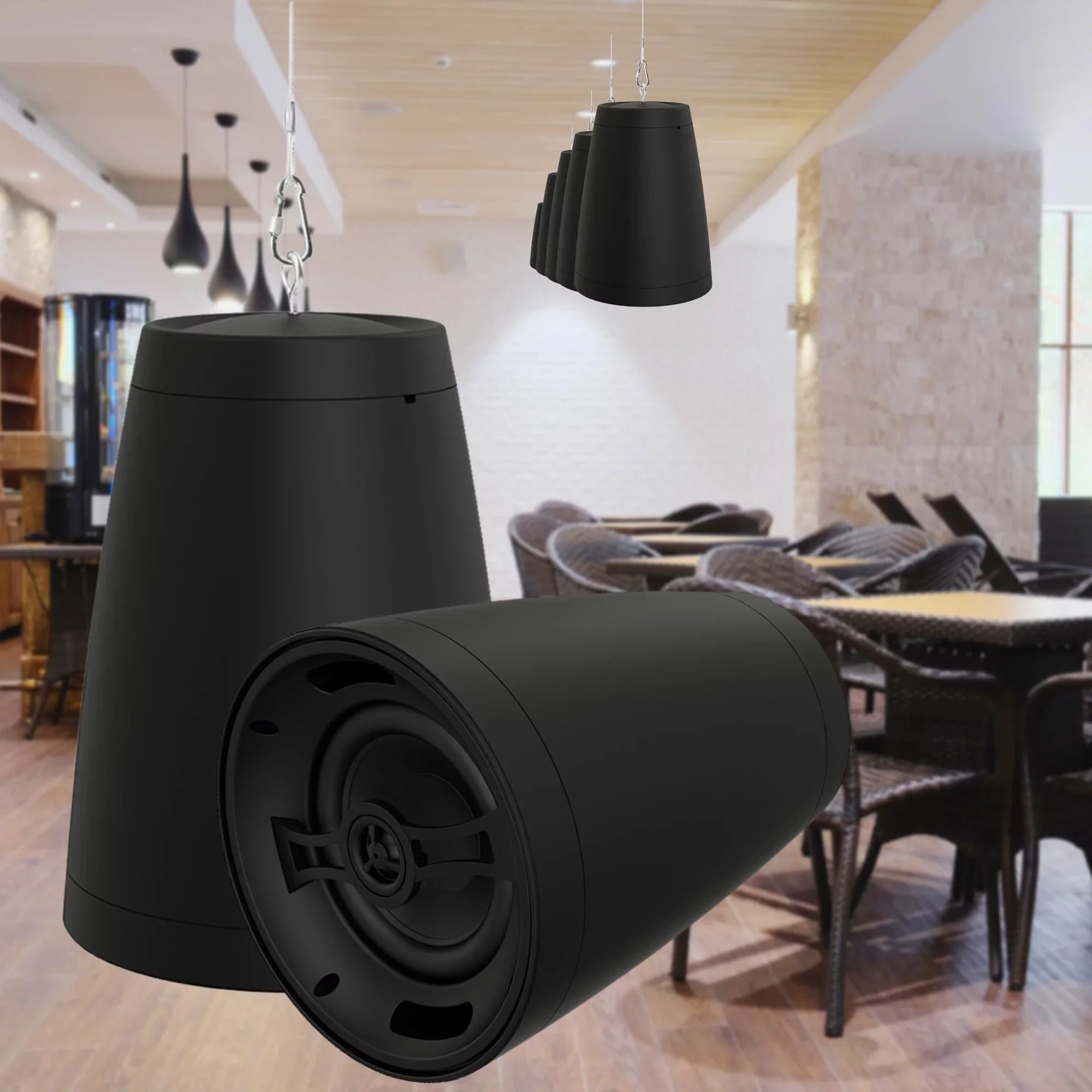 8Ohm/70V, Speaker, Arc Black Nero 2 Pendant OSD Style Way Coaxial 8" 8