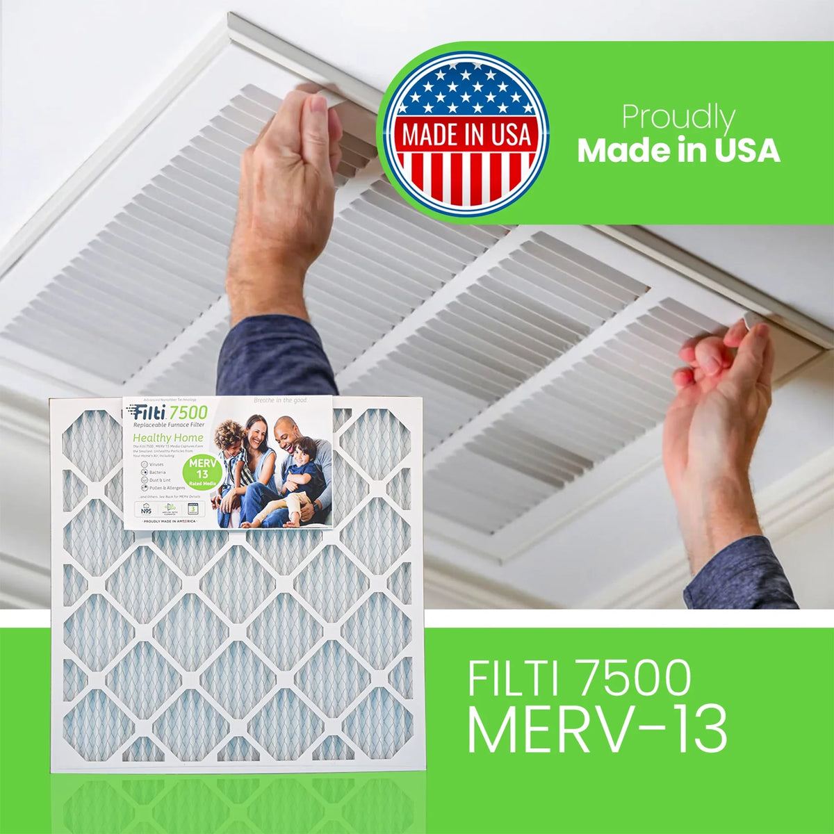 Pleated 20x25x4 HVAC MERV (2 7500 13 Home Filti Pack) Filter atmospheric Furnace