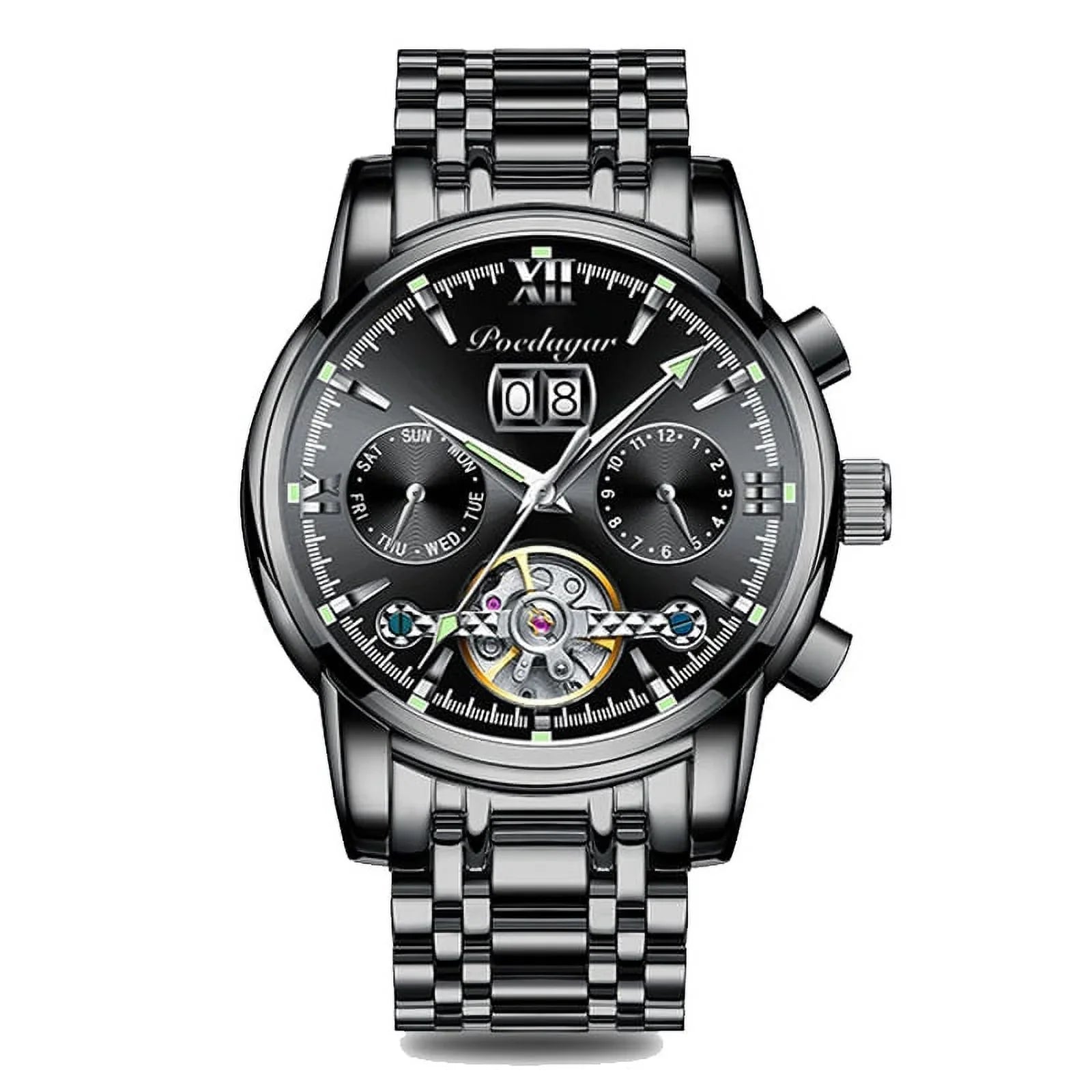 Watches Men Masculino POEDAGAR Watch Business Automatic Fashion Watch Steel Relogio Sport Mechanical Luxury Stainless Tourbillon