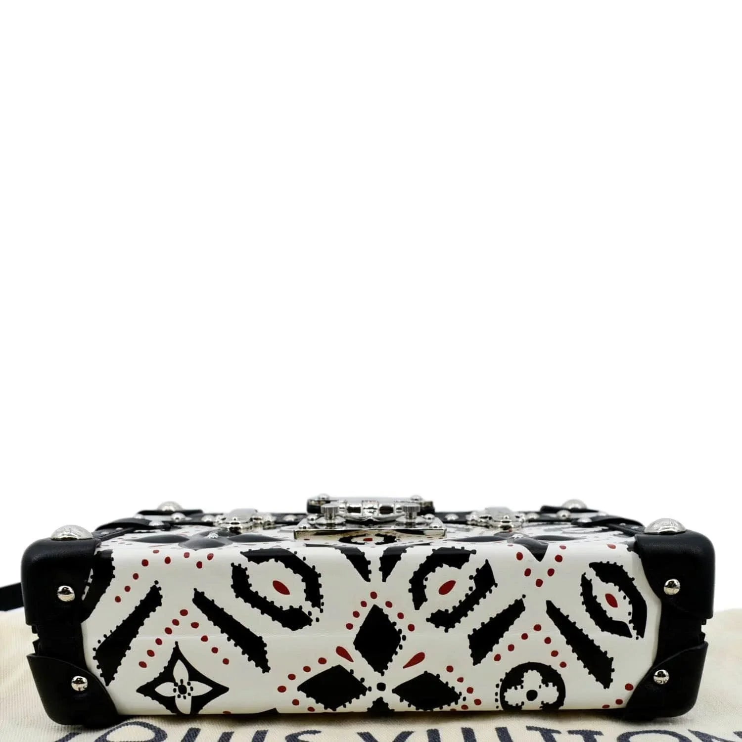 Black/Multicolor Print Crossbody Petite Pre-owned Bag LOUIS Graphic VUITTON Malle Leather