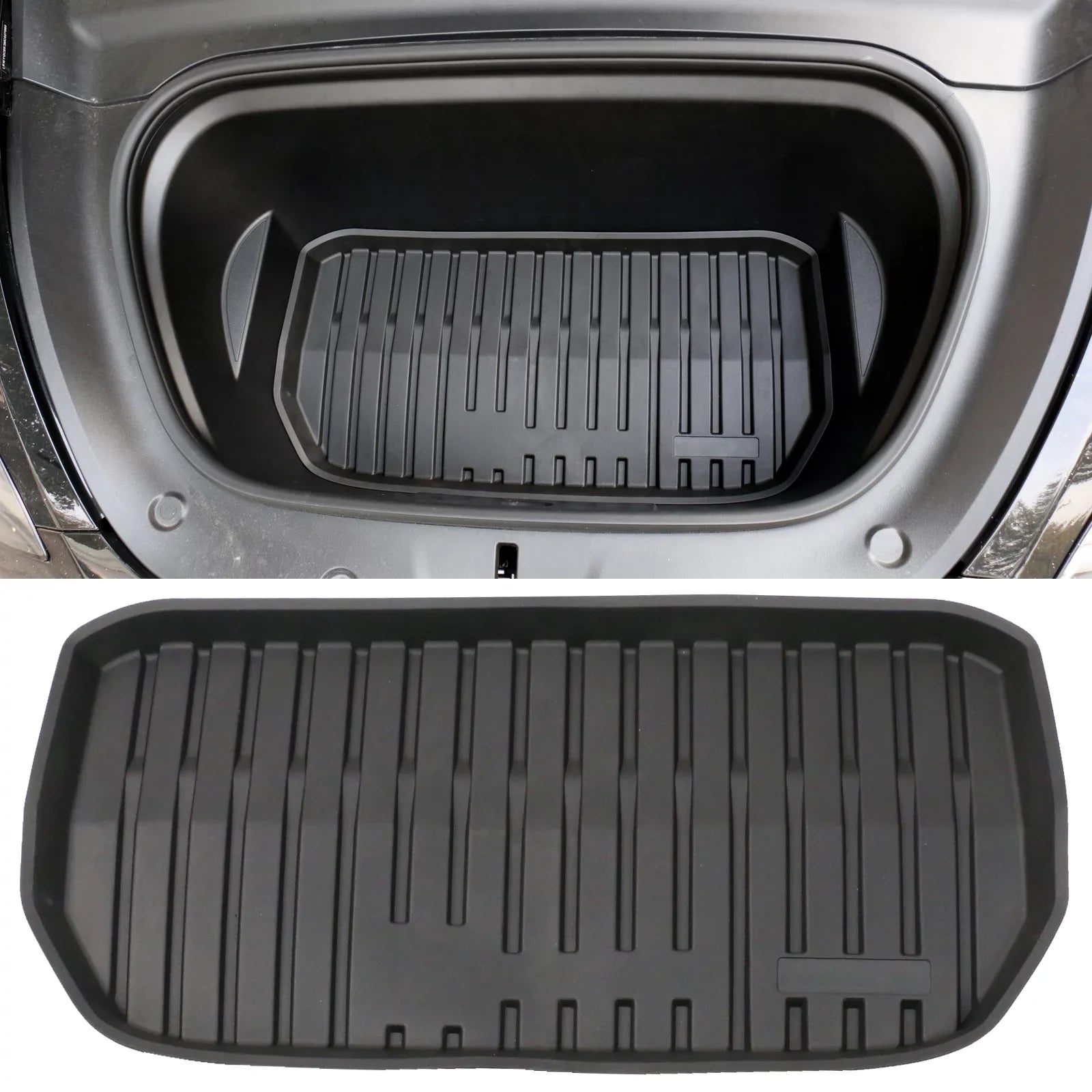 Waterproof TPE Mat Ikon Liner 2020-2023 Injection Cargo All Frunk Weather Model Anti-Slip Storage with Compatible Trunk Accessories Tesla Under Trunk Y Cargo Mats Interior Liner Black Motorsports