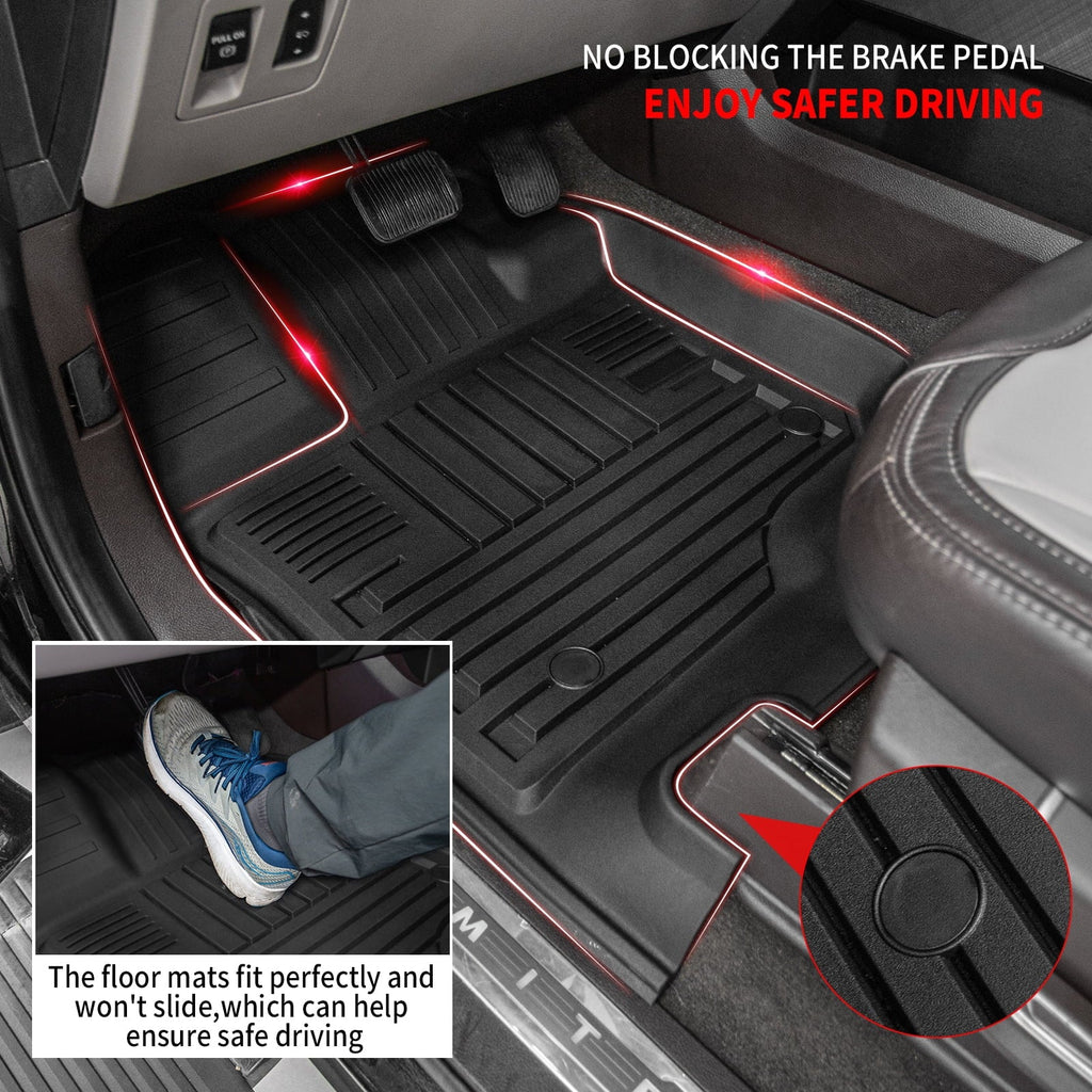 2015-2024 Mat (Fit F150 Lightning Ford Fold Flat Liner Long W/O 6.5Ft Truck Storage) Bed SuperCrew F-150 Cab Fit Bed