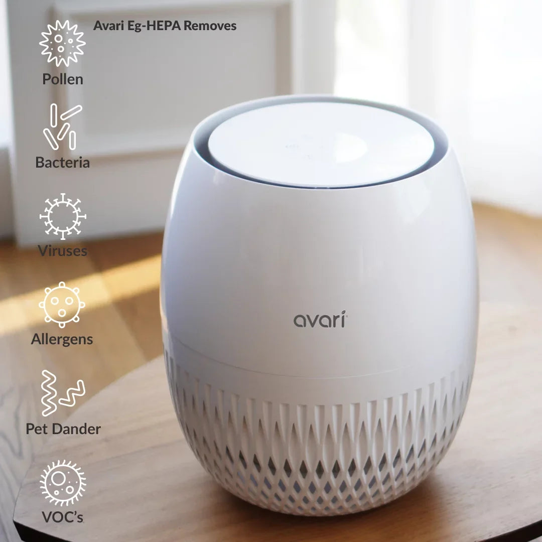 & oxygen Carbon Avari 4-Stage Proprietary AHAM & Monitoring Mode 0.1 Technology, ECARF Deodorizer, LED Eg-HEPA Embossed Sanitizer. Smart oxygen to Quality Microns. certified. Pre-Filter, Auto HEPA Purifier