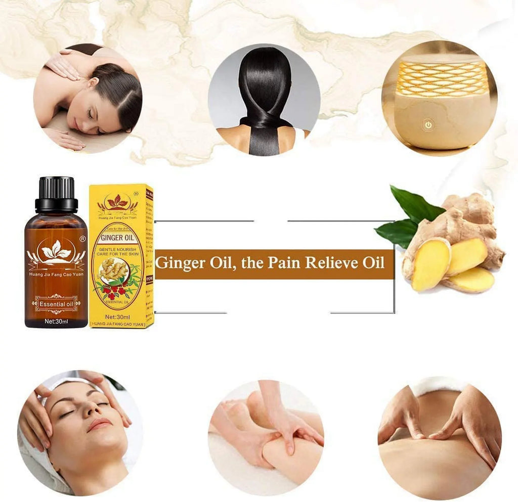 Belly 5 Gift Oil, Valentine's Massage Drainage Drainage SPA Ginger Cosprof Oil Oil Day Ginger Grapeseed 100% Natural Ginger Lymphatic Massage, Skin, Perfect for Pcs Pure Set Oil, Massage