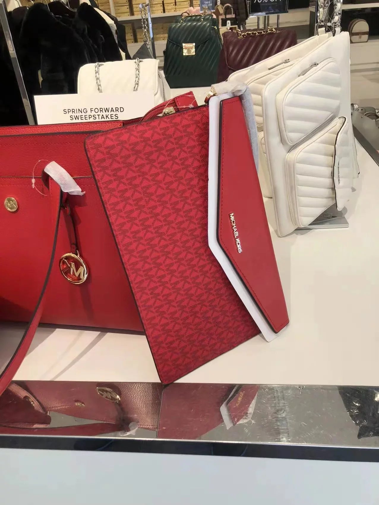 Michael 35T1G5Mt7T Pebbled Maisie Bag Leather 3-In-1 Tote Kors In Flame Multi Large