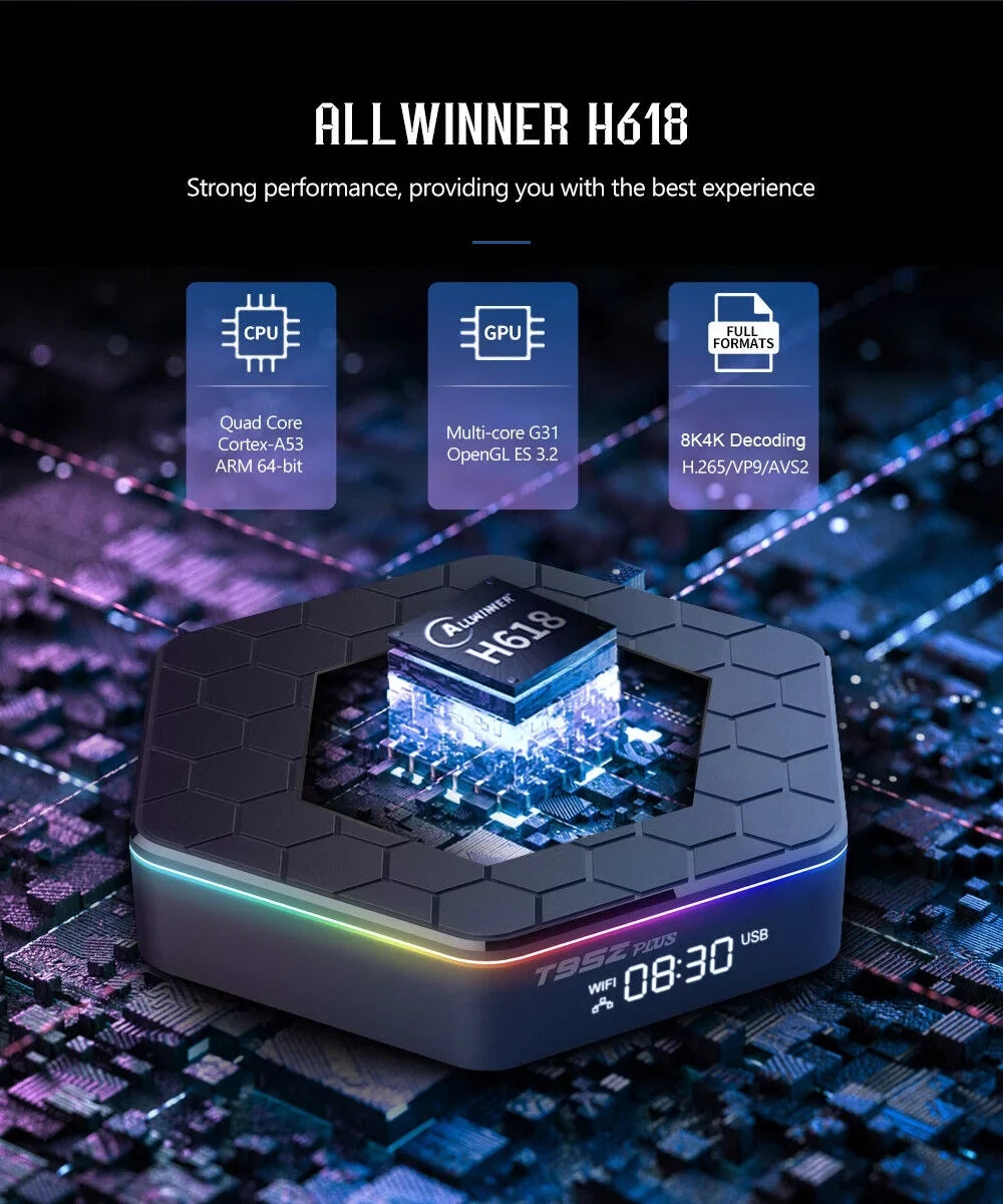 Android 6K Stream 12.0 Player: T95Z Plus Box TV Smart JahyShow 4+128G HD with